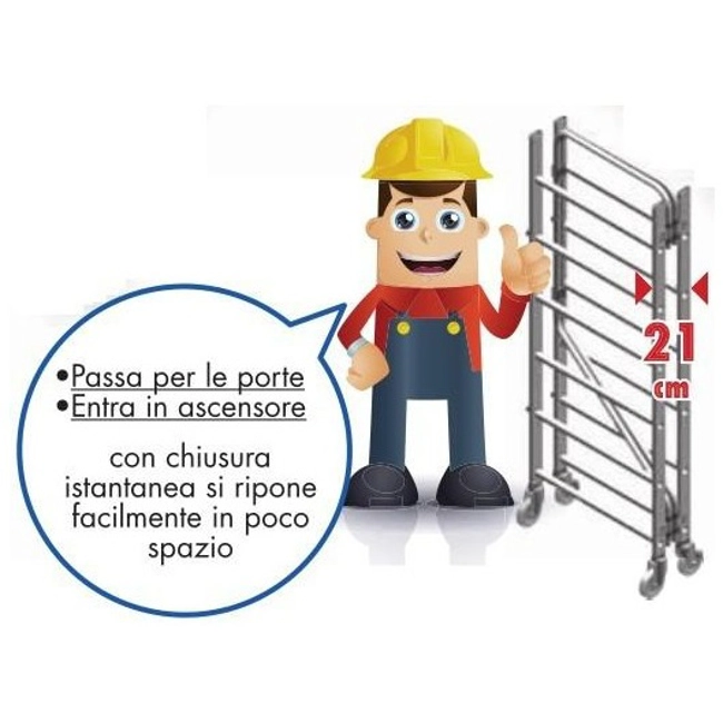 Vendita online Trabattello Piego in alluminio con 2 mezzi piani